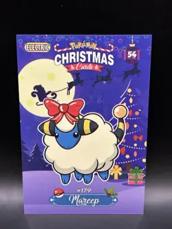 Sparkle Holo Mareep 54 - Pokemon Collectoons 2024 Christmas Card - NM - Image 1