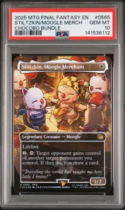 2025 MTG FINAL FANTASY CHOCOBO BUNDLE #0565 STILTZKIN, MOOGLE MERCHANT PSA 10 - Image 1