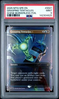 2025 MAGIC: THE GATHERING MARVEL'S SPIDER-MAN ETERNAL GRASPING TENTACLES PSA 9 - Image 1