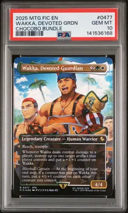 2025 MTG FINAL FANTASY COMMANDER CHOCOBO BUNDLE WAKKA, DEVOTED GUARDIAN PSA 10 - Image 1