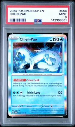 2024 POKEMON SSP EN-SURGING SPARKS #056 CHIEN-PAO PSA 9 - Image 1