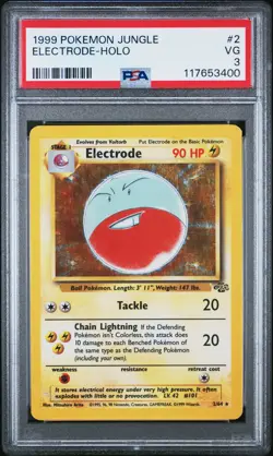 1999 POKEMON JUNGLE #2 ELECTRODE-HOLO PSA 3 - Image 1