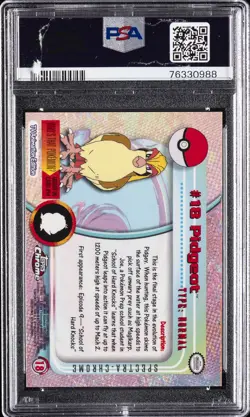 2000 TOPPS CHROME POKEMON T.V. SPECTRA #18 PIDGEOT PSA 9 - Image 2
