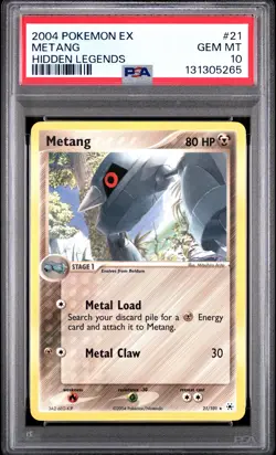 2004 POKEMON EX HIDDEN LEGENDS #21 METANG PSA 10 - Image 1