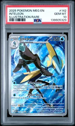 2025 POKEMON MEG EN-MEGA EVOLUTION ILLUSTRATION RARE #142 INTELEON PSA 10 - Image 1
