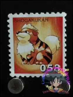 Growlithe Pokemon Stamp Card Japanese Shogakukan Nintendo Game Anime Japan TCG B - Image 1