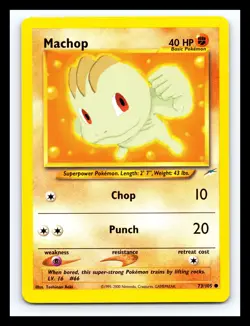 💥 Machop # 73/105 Neo Destiny Pokemon Vintage Card 2002 - Image 1
