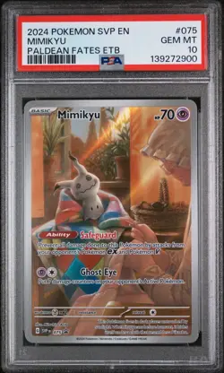 2024 Pokemon SVP Paldean Fates ETB Black Star Promo Mimikyu #075 - PSA 10 - Image 1