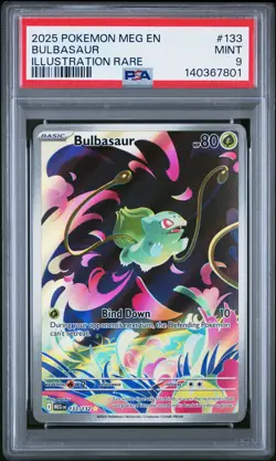 2025 POKEMON MEG EN-MEGA EVOLUTION ILLUSTRATION RARE #133 BULBASAUR PSA 9 - Image 1