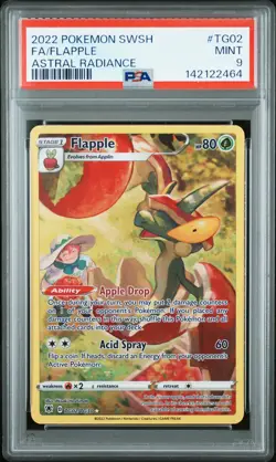 2022 POKEMON SWORD & SHIELD ASTRAL RADIANCE #TG02 FULL ART/FLAPPLE PSA 9 - Image 1