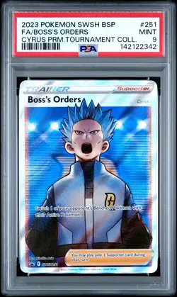 2023 POKEMON SWSH BLACK STAR PROMO #251 FULL ART/BOSS'S ORDERS PSA 9 - Image 1