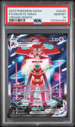 2023 POKEMON SWORD & SHIELD CROWN ZENITH #GG45 FULL ART/DEOXYS VMAX PSA 10 - Image 1