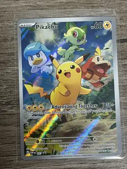 2023 Pikachu 27 SVP Promo Pokemon Paldea Evolved English NM Full Art Holo - Image 1