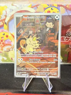 Team Rocket’s Meowth 203/182 Illustration Rare Pokemon Destined Rivals ENG NM - Image 1