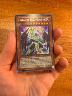Yugioh Gladiator Beast Octavius GLAS-EN000 1st Edition Secret Rare NM Bleed - Image 2