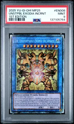 2025 YU-GI-OH! MEGA-PACK TIN 1ST EDITION THE UNSTOPPABLE EXODIA INCARNATE PSA 9 - Image 1