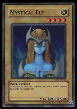 Mystical Elf LOB-EN062 Super Rare Legend of Blue Eyes White Dragon Yu-Gi-Oh - Image 1