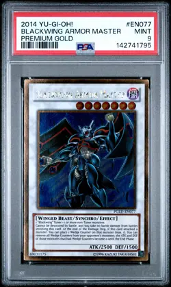 2014 YU-GI-OH! PREMIUM GOLD #EN077 BLACKWING ARMOR MASTER PSA 9 - Image 1