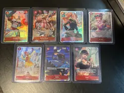 One Piece English Red x7 Mixed Rarity Card Lot Uta Sabo Franky + More - Image 1