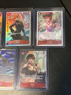 One Piece English Red x7 Mixed Rarity Card Lot Uta Sabo Franky + More - Image 3