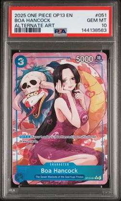 2025 ONE PIECE OP13 051 CARRYING ON HIS WILL BOA HANCOCK ALT ART PSA 10 GEM MINT - Image 1