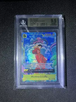 BGS 9.5 GEM MINT Monkey D Luffy Treasure Rare OP07-109 500 Years in the Future - Image 1