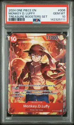 2024 ONE PIECE PROMOS TREASURE BOOSTERS SET #006 MONKEY D. LUFFY PSA 10 - Image 1