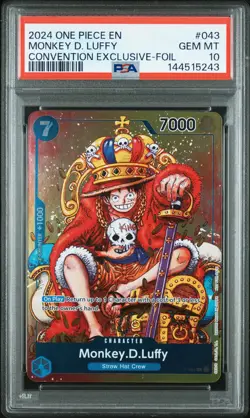 2024 ONE PIECE PROMOS CONVENTION EXCLUSIVE-FOIL #043 MONKEY D. LUFFY PSA 10 - Image 1