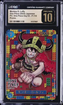 2025 ONE PIECE JPN PC: ONE PIECE DAY '25 - PROMO MONKEY D LUFFY CGC 10 PRISTINE - Image 1