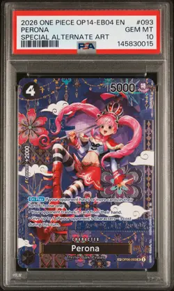 2026 ONE PIECE OP14-EB04-THE AZURE SEA'S SEVEN SPECIAL ALT ART PERONA PSA 10 - Image 1