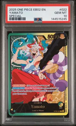 2025 ONE PIECE EXTRA BOOSTER ANIME 25TH COLLECTION SPECIAL #022 YAMATO PSA 10 - Image 1