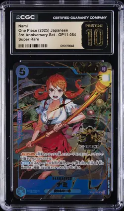 2025 ONE PIECE JPN 3RD ANNIV SET SUPER RARE #OP11-054 NAMI CGC 10 PRISTINE - Image 1