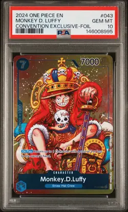 2024 ONE PIECE PROMOS CONVENTION EXCLUSIVE-FOIL #043 MONKEY D. LUFFY PSA 10 - Image 1
