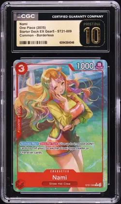 2025 One Piece Starter Deck EX Gear 5 Borderless Nami #ST21-009 CGC 10 PRISTINE - Image 1