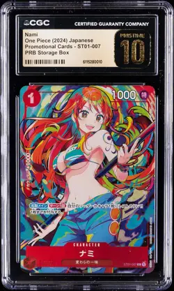 2024 ONE PIECE JPN PROMO CARDS PRB STORAGE BOX #ST01-007 NAMI CGC 10 PRISTINE - Image 1