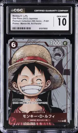 2022 ONE PIECE JPN 25TH EDITION MANGA ART PARALLEL #P-001 MONKEY D LUFFY CGC 10 - Image 1