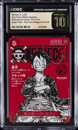 2025 ONE PIECE JPN MAGAZINE VOL. 20 #ST21-014 MONKEY D LUFFY CGC 10 PRISTINE - Image 1