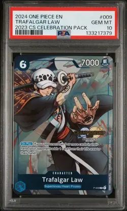 2024 ONE PIECE CHAMPIONSHIP 2023 CELEBRATION PACK #009 TRAFALGAR LAW PSA 10 - Image 1