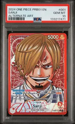 2024 ONE PIECE PRB01-PREMIUM BOOSTER ALTERNATE ART #001 SANJI PSA 10 - Image 1