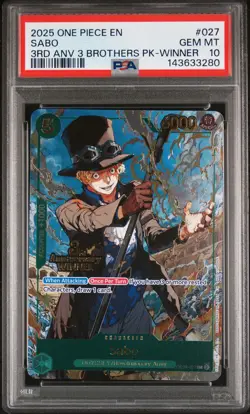 2025 ONE PIECE 3RD ANNIVERSARY TOURNAMENT 3 BROTHERS PACK WINNER SABO PSA 10 - Image 1