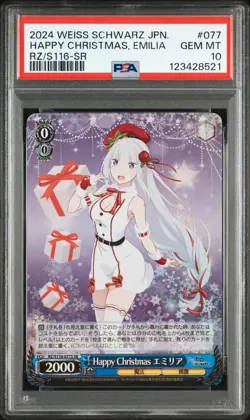 2024 WEISS SCHWARZ JAPANESE SR #077 HAPPY CHRISTMAS, EMILIA PSA 10 - Image 1