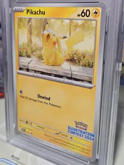 PSA 10 Gem Mint Pikachu Graded Pokemon Card #214 Illustration Contest Promo 2025 - Image 2