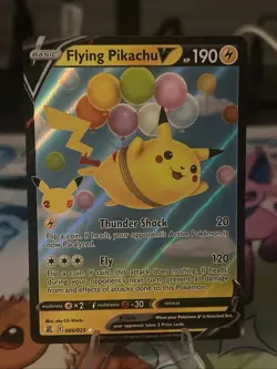 Pokemon TCG Flying Pikachu v Celebrations Holo Ultra Rare Lightning Card 006/025 - Image 3