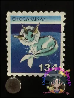 Vaporeon Pokemon Stamp Card Japanese Shogakukan Nintendo Game Anime TCG BA - Image 1