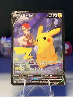 2022 Pokemon Pikachu V Lost Origin Holo Card TG16/TG30 NRMT/MT - Image 1