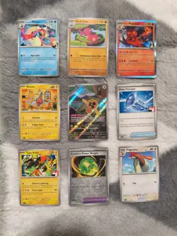 Pokemon 9 Card Bulk Lot | 1 Holo + 8 Common – Authentic TCG Collection (1) - Image 1