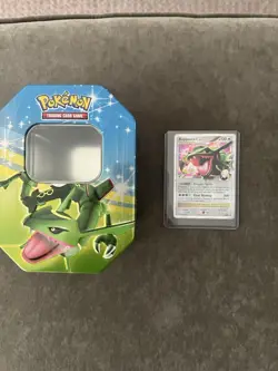Pokemon TCG Rayquaza C LV.X DP47 Diamond and Pearl Holo Promo Card 2009 WITH TIN - Image 1