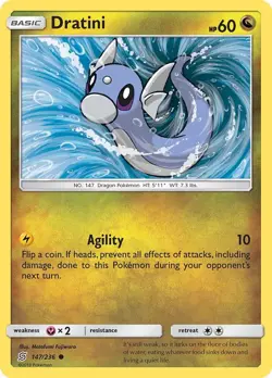 Dratini (147) SM - Unified Minds 147/236 NM English Pokemon Card - Image 1