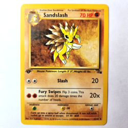 Sandslash 41/62 Pokemon TCG 1st Edition Fossil NM Vintage 1999 Card - Image 2