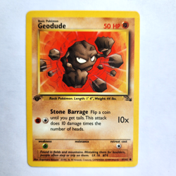 Geodude 47/62 Pokemon TCG 1st Edition Fossil NM Vintage 1999 Card - Image 2